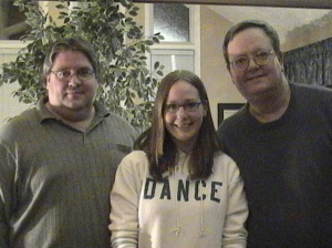 Gary poses with 14 year old Pam ('Dancer') in a Caledonia resident's home on March 11/07 after organizing a videotaping session of Pam reading from her 'Road of Hope' project. The video was included in the press kit given to media and party leaders following the Ipperwash Papers news conference in the Queen's Park Media Studio, March 14/07.